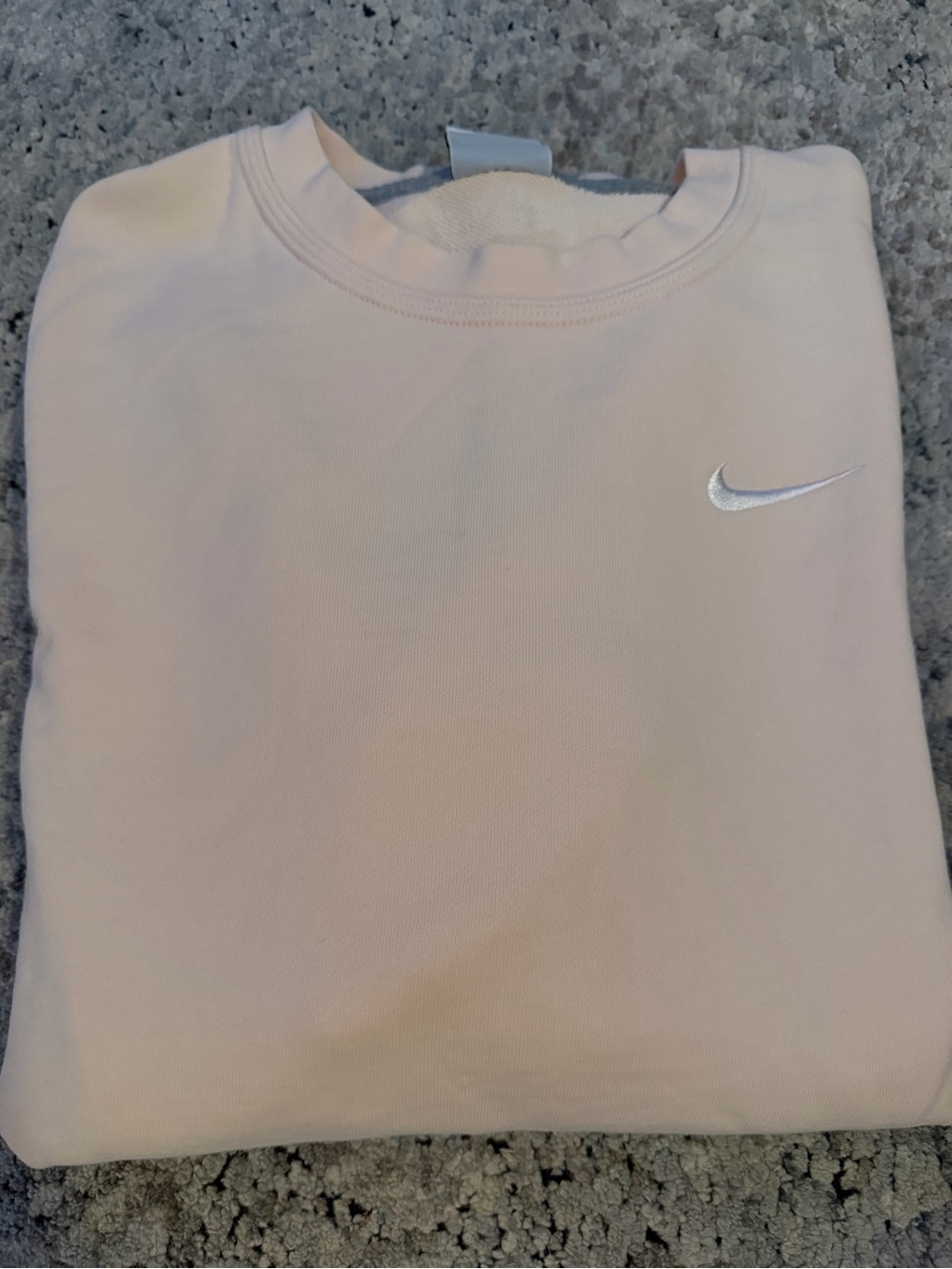 Nike Light Peach Crewneck with Black Swoosh Tag